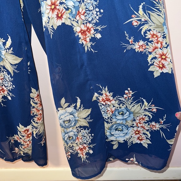 Shea Navy Blue Floral Print Jumpsuit! - Picture 6 of 12